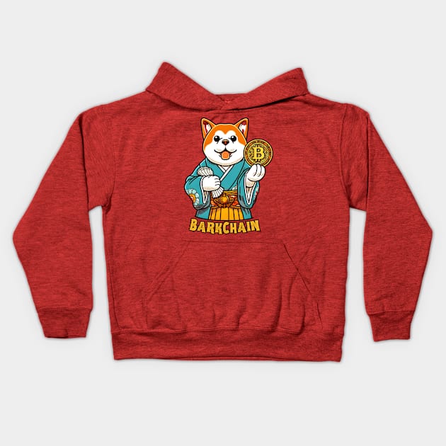 Bitcoin dog for dog lovers Kids Hoodie by Japanese Fever